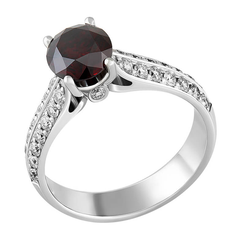 Кольцо с красным бриллиантом 1,050 ct