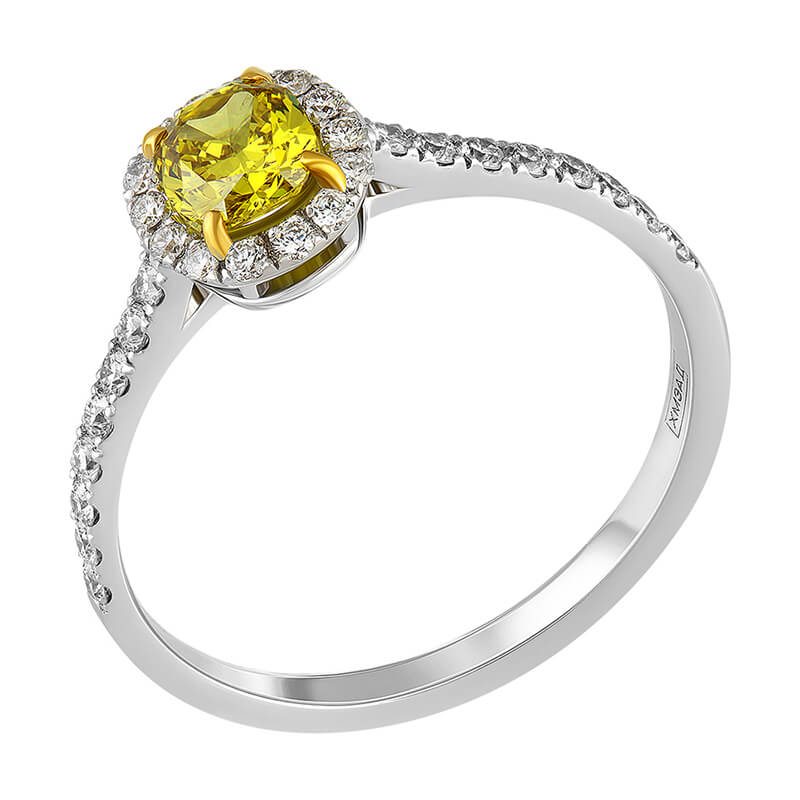 Кольцо с желтым бриллиантом 0,470ct