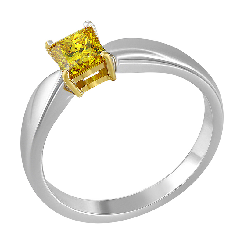 Кольцо с желтым бриллиантом 0,450 ct
