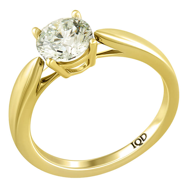 Кольцо с выращенным бриллиантом 1.060 ct