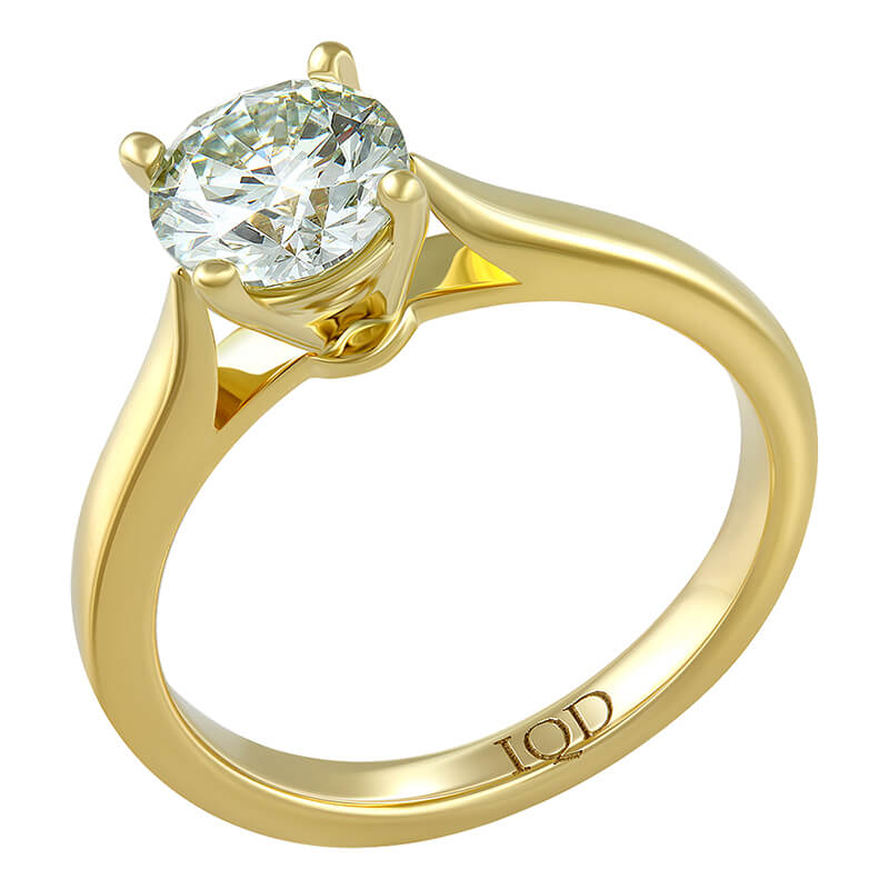 Кольцо с выращенным бриллиантом 1.110 ct