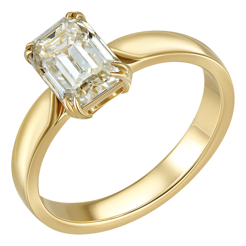 Кольцо с выращенным бриллиантом 1.100 ct