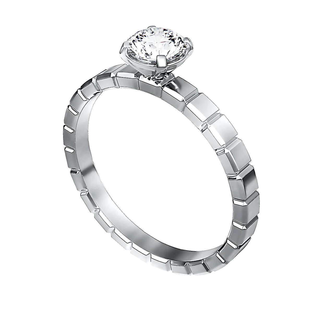 Кольцо с выращенным бриллиантом 0.500 ct