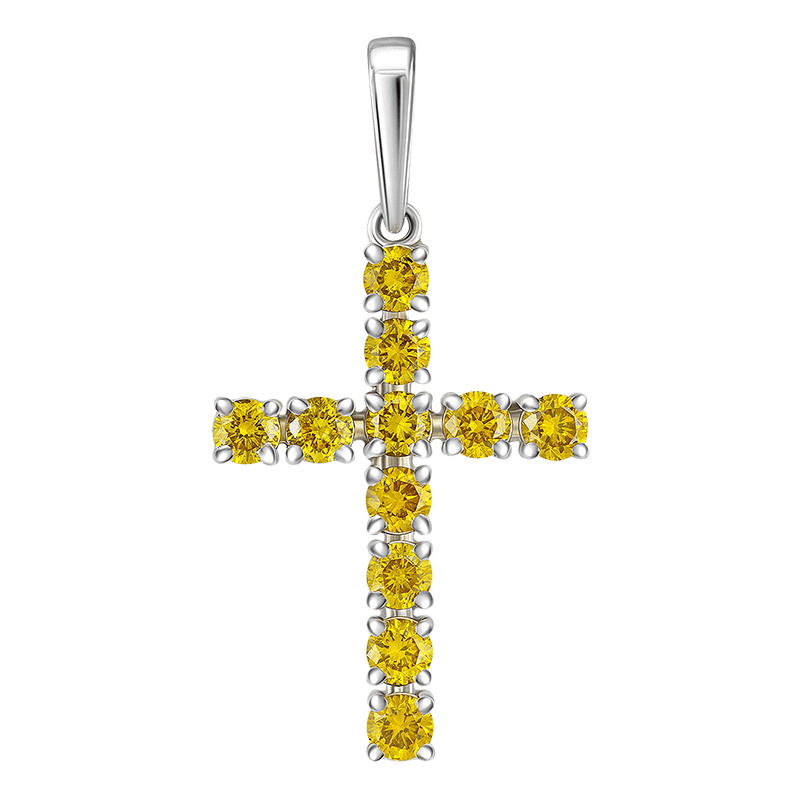 Крест с выращенными бриллиантами 1.223 ct