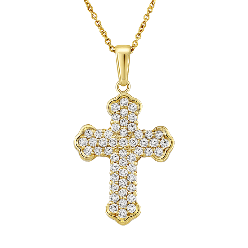 Крест с выращенными бриллиантами 0.768 ct