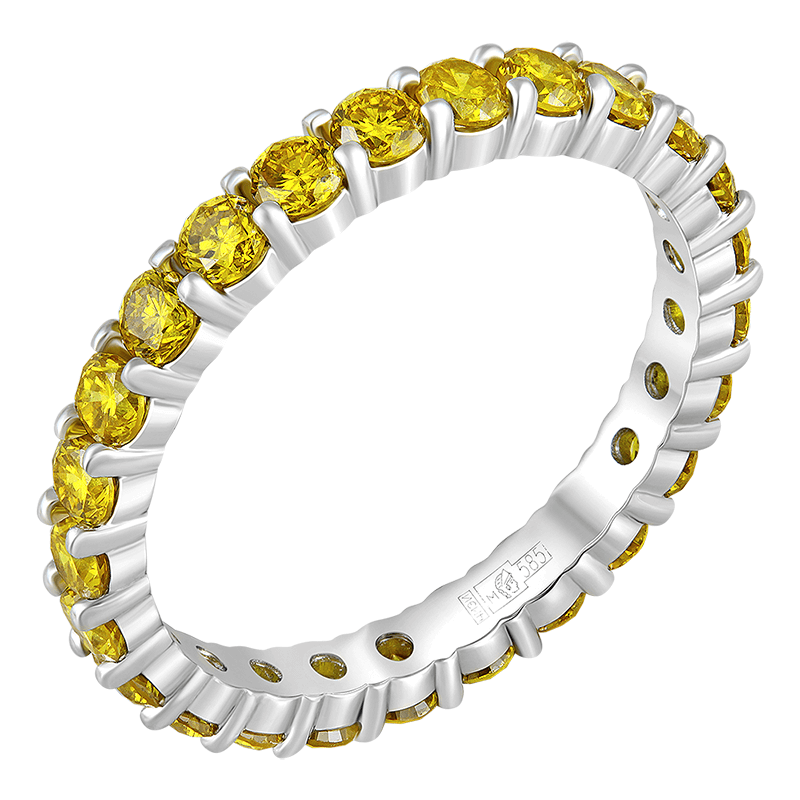 Кольцо с выращенными бриллиантами 1.207 ct
