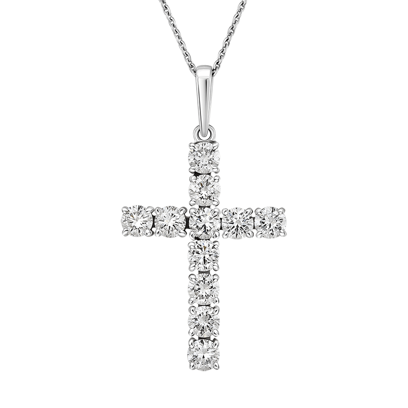 Крест с выращенными бриллиантами 2.838 ct