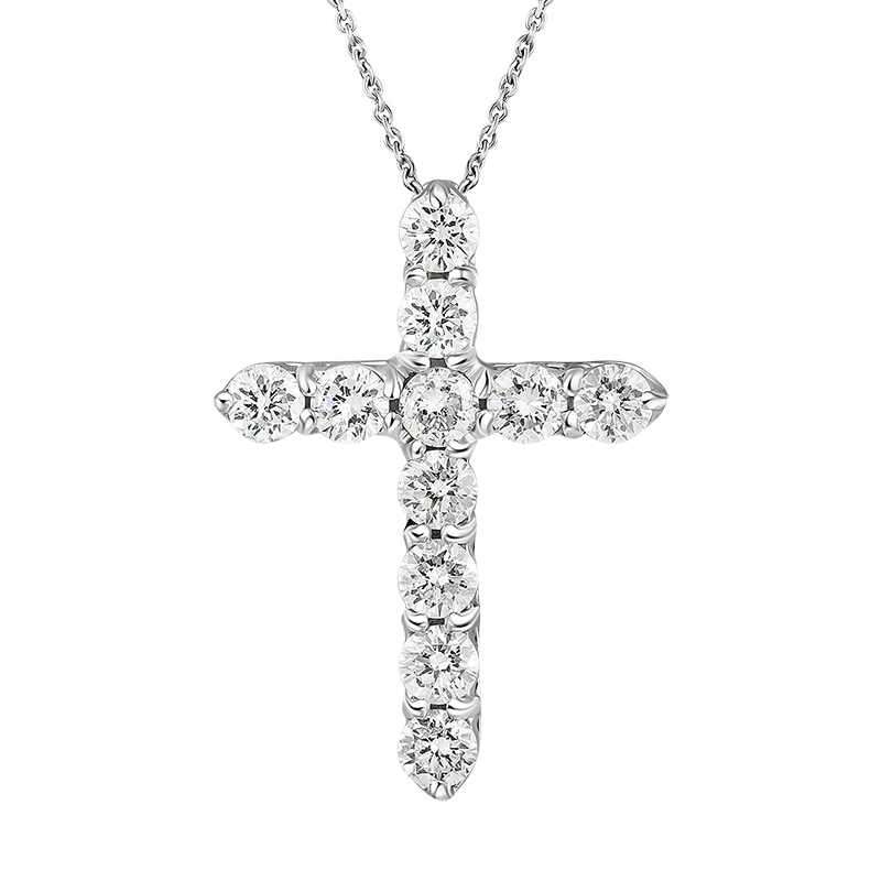 Крест с выращенными бриллиантами 0.657 ct