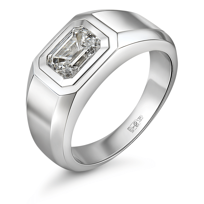 Кольцо с выращенным бриллиантом 1.540 ct