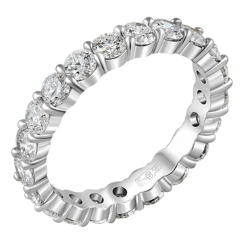 Кольцо с выращенными бриллиантами 1.853 ct