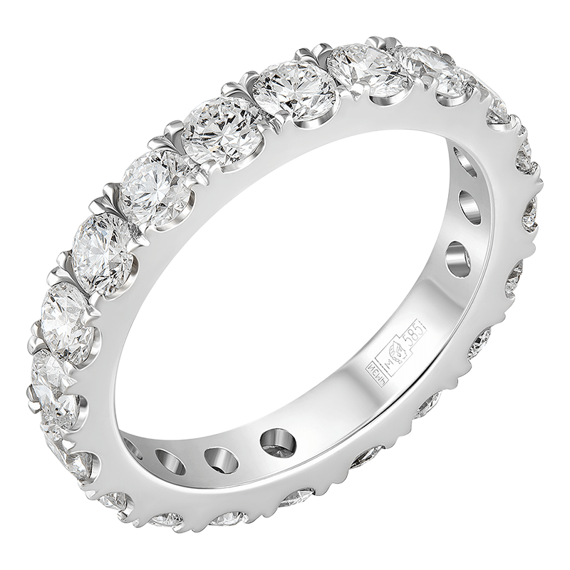 Кольцо с выращенными бриллиантами 1.957 ct