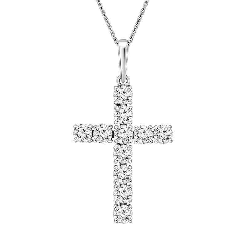 Крест с выращенными бриллиантами 0.662 ct