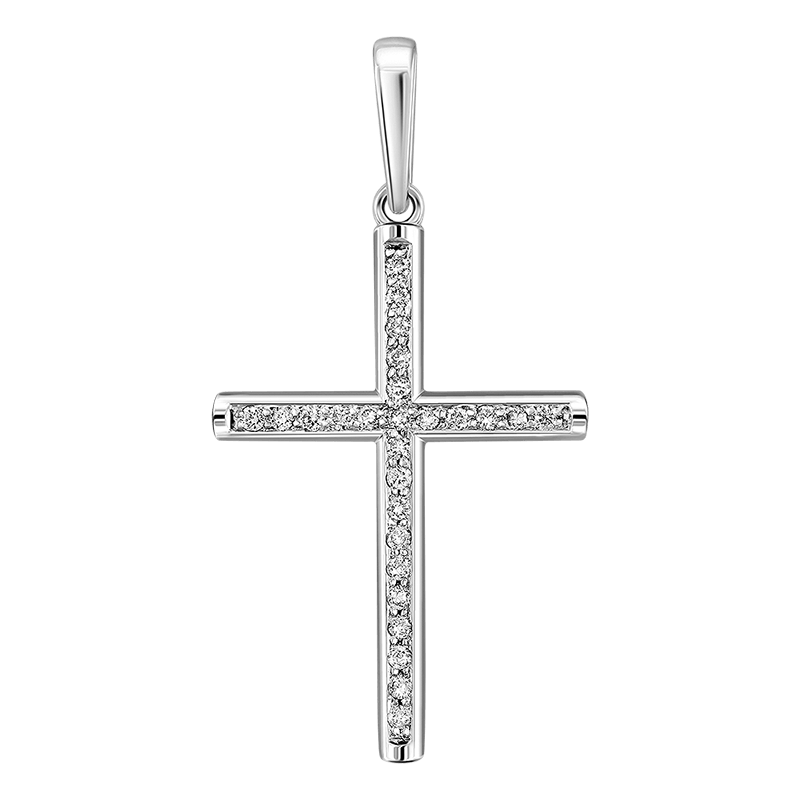 Крест с выращенными бриллиантами 0.230 ct