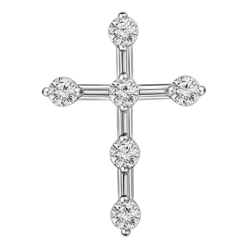 Крест с выращенными бриллиантами 0.377 ct