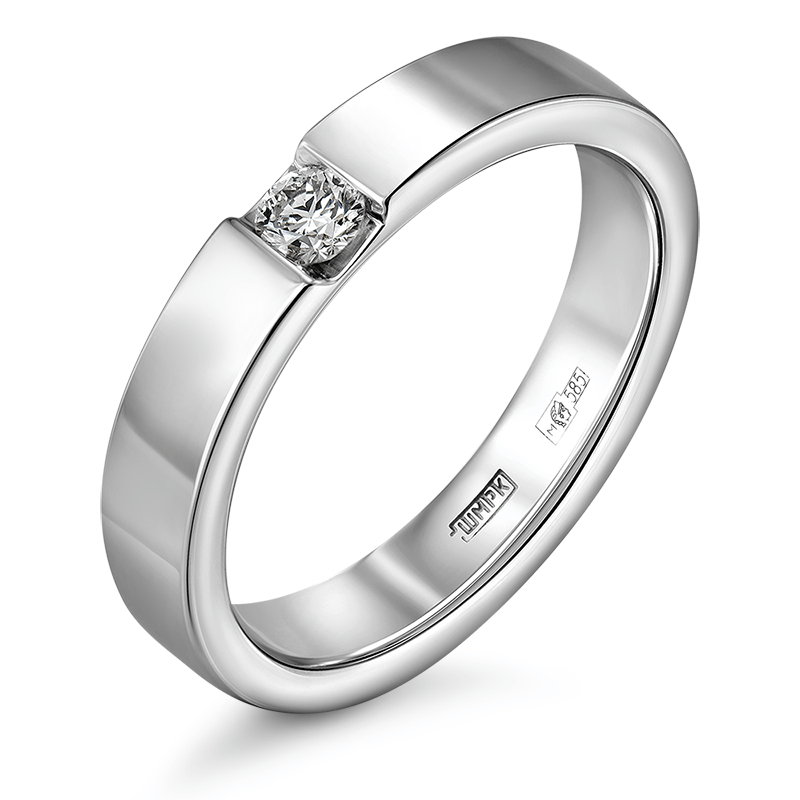 Кольцо с выращенным бриллиантом 0.115 ct