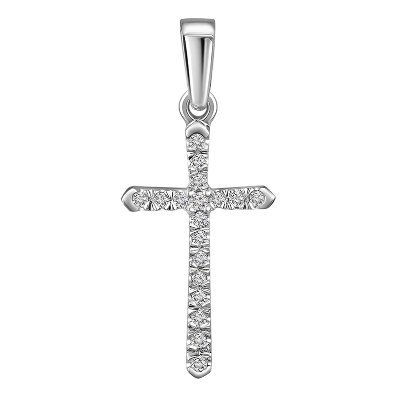 Крест с выращенными бриллиантами 0.147 ct