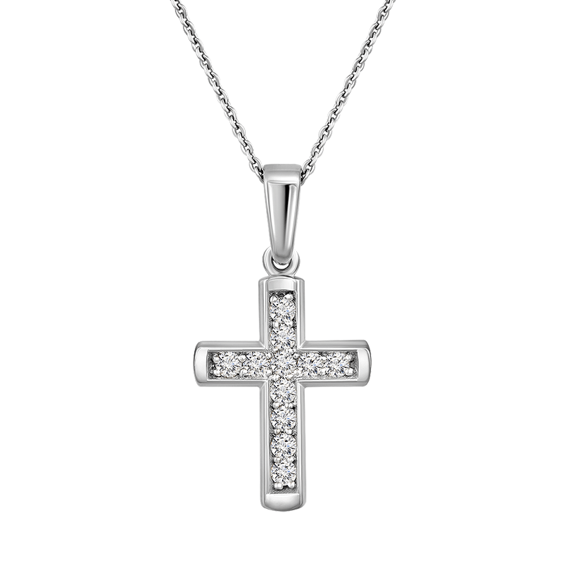 Крест с выращенными бриллиантами 0.279 ct