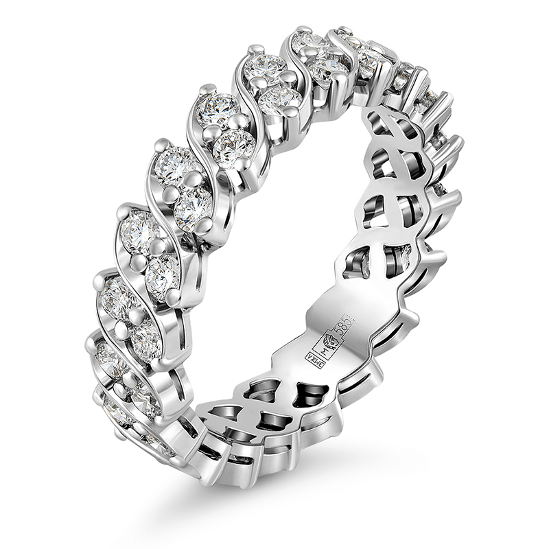 Кольцо с выращенными бриллиантами 1.217 ct
