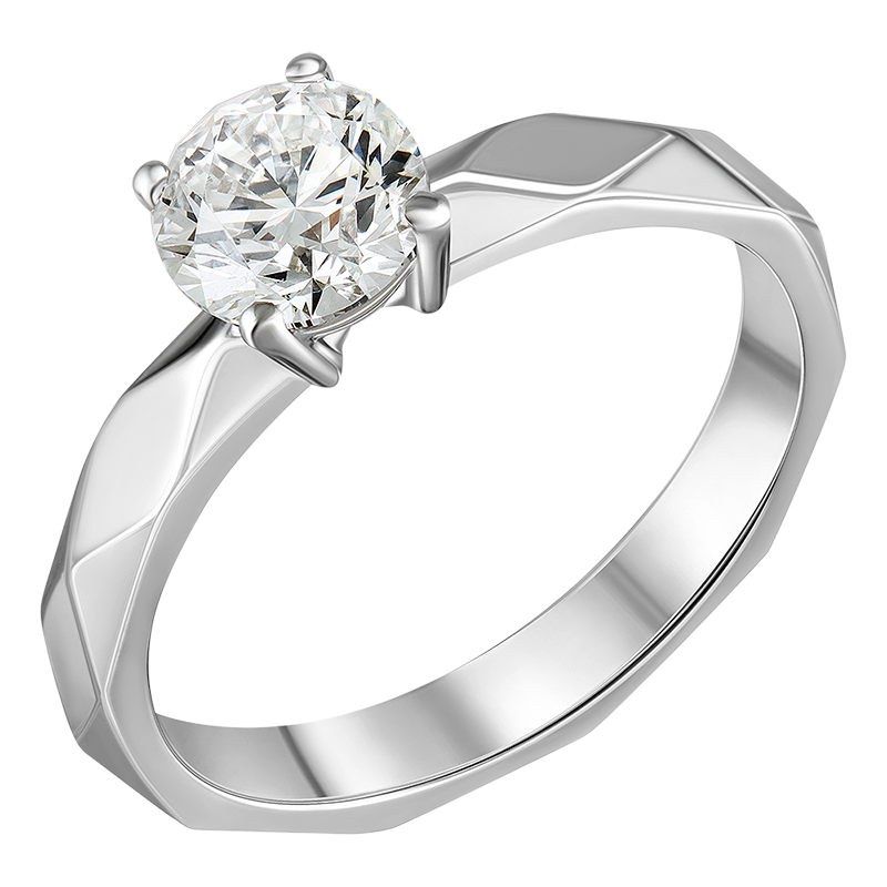 Кольцо с выращенным бриллиантом 0.530 ct