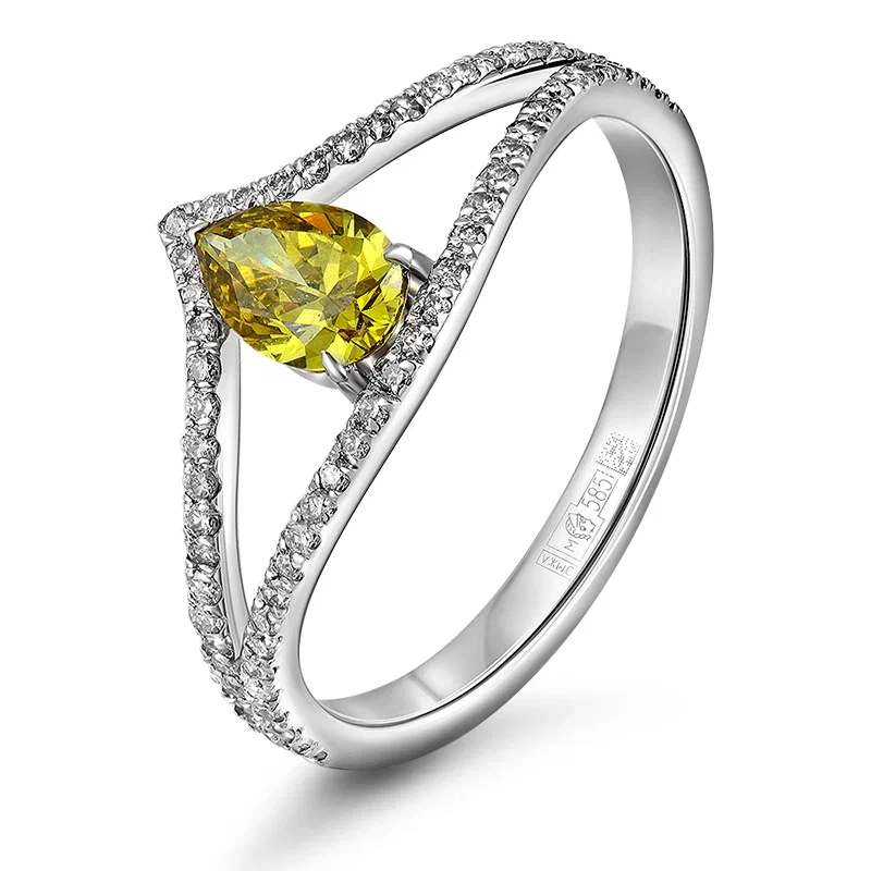 Кольцо с выращенными бриллиантами 0.565 ct