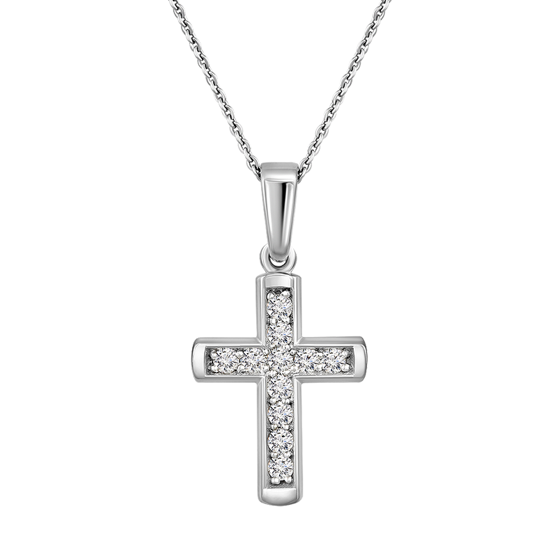 Крест с выращенными бриллиантами 0.271 ct