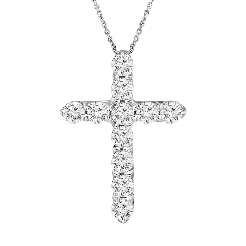 Крест с выращенными бриллиантами 0.959 ct