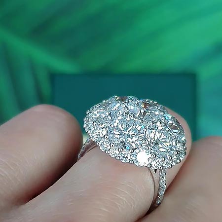 Кольцо "Шар" с выращенными бриллиантами 9,651 сt