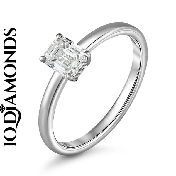 Помолвочное кольцо IQ Diamonds с почти бесцветным изумрудом 0,57 карата, выращенным в лаборатории, 103 341 р.